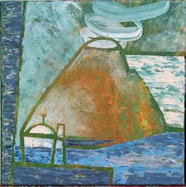 “Paisaje con cenizas” Mixta sobre tela 30 x 30 cm